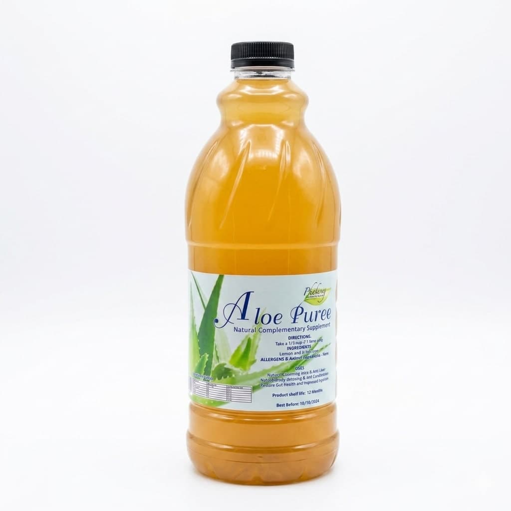 A 1.5 litre bottle of Phekong Aloe Puree complementary supplement.